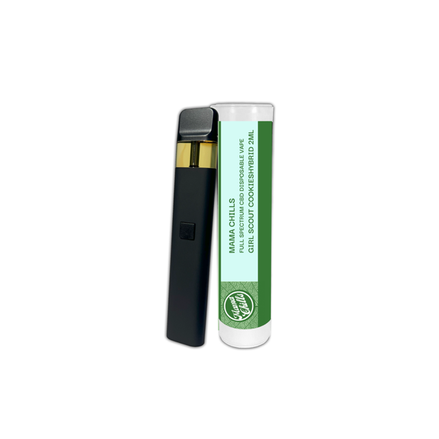 FULL SPECTRUM 2ML CBD DISPOSABLE VAPE WITH GIRL SCOUT COOKIE TERPENES- HYBRID