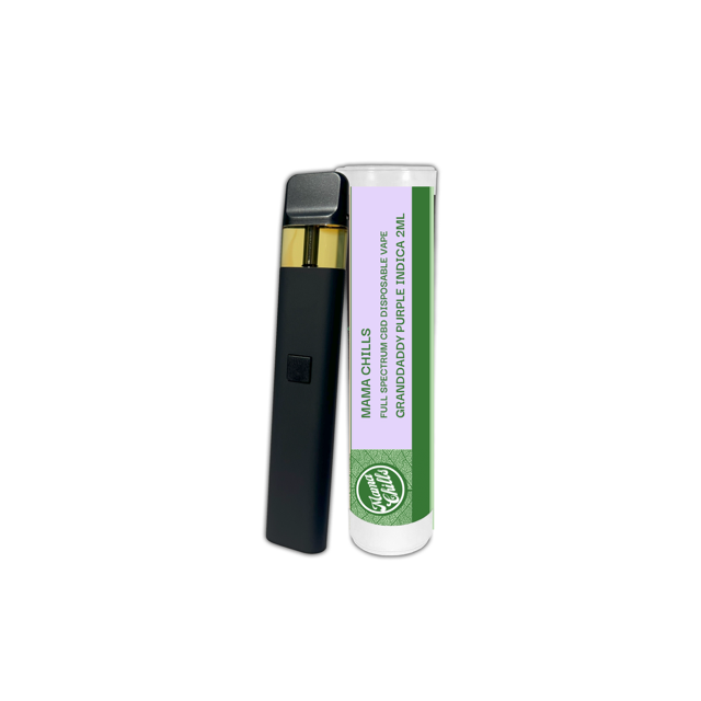 FULL SPECTRUM 2ML CBD DISPOSABLE VAPE- GRANDDADDY PURPLE INDICA